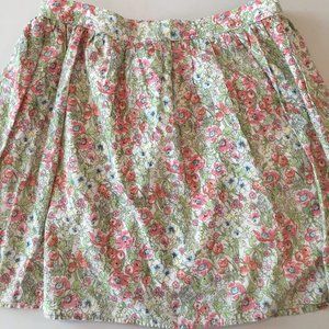 Lily White Floral Lined Cotton Skirt